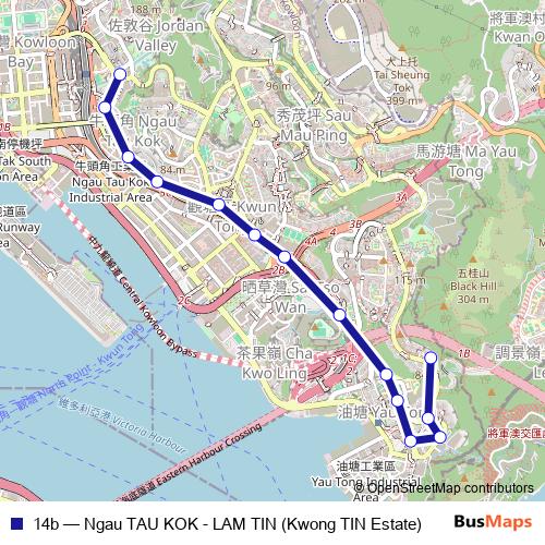 14b bus Line Map