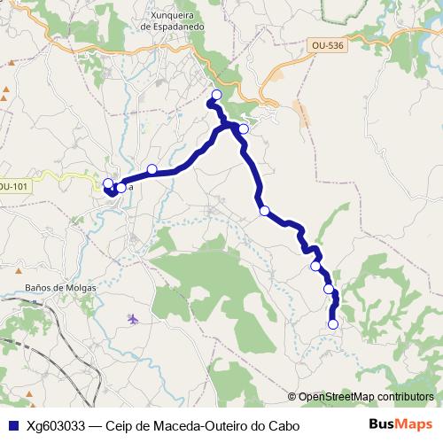 Xg603033 bus Line Map