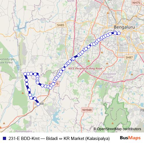 231-E BDD-Kmt bus Line Map
