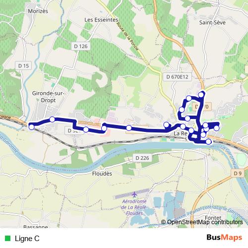 Ligne C bus Line Map
