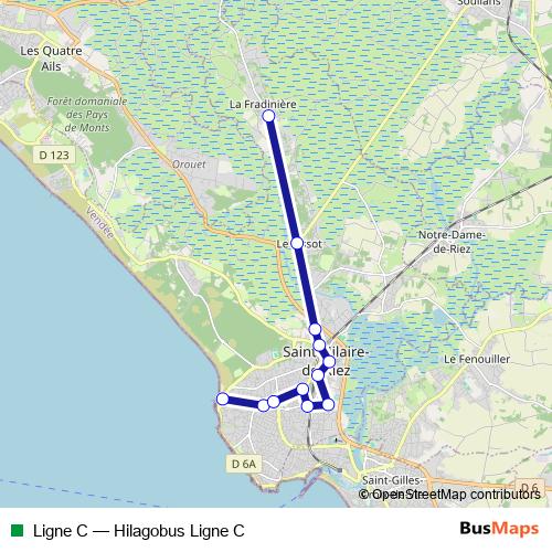 Ligne C bus Line Map