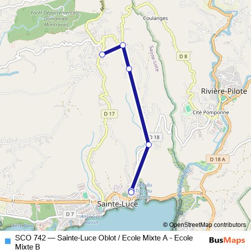 SCO 742 bus Line Map