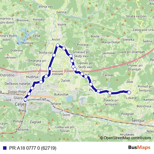 PR A18 0777 0 (62719) bus Line Map