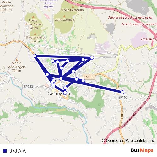378 A A bus Line Map