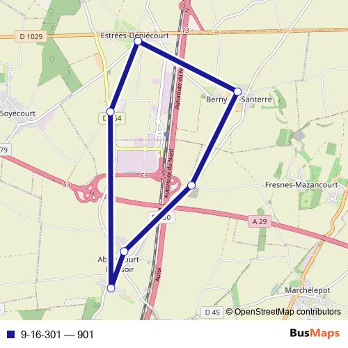 9-16-301 bus Line Map