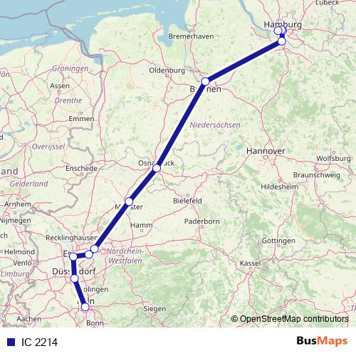 IC 2214 rail Line Map