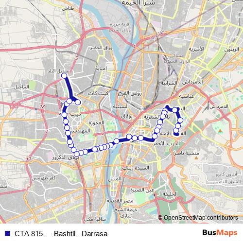 CTA 815 bus Line Map