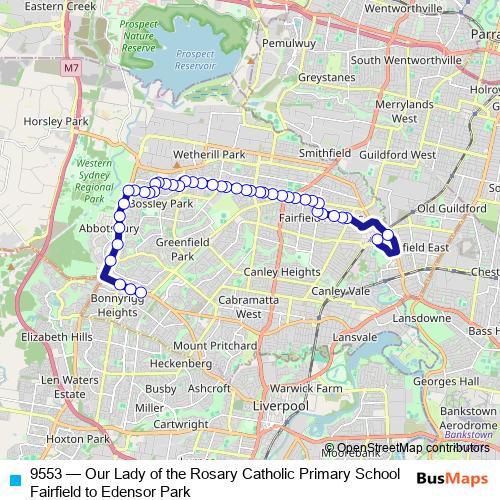 9553 bus Line Map