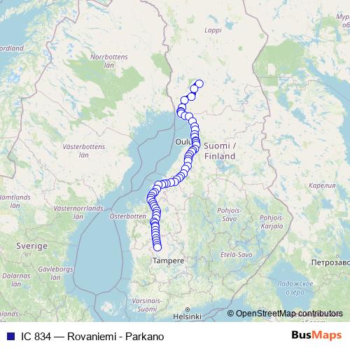 IC 834 rail Line Map