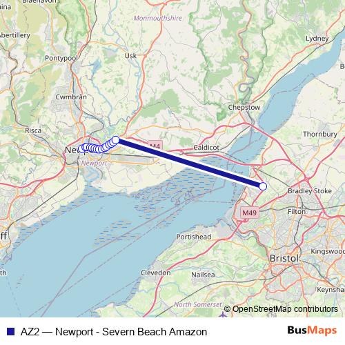 AZ2 bus Line Map