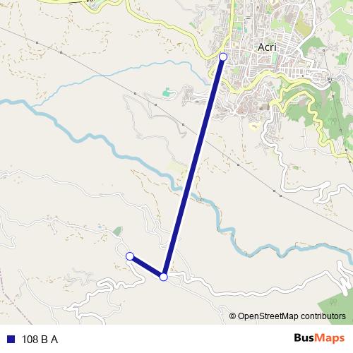 108 B A bus Line Map