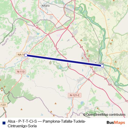 Alsa - P-T-T-Ci-S bus Line Map