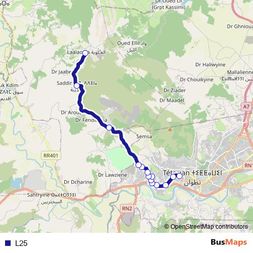 L25 bus Line Map