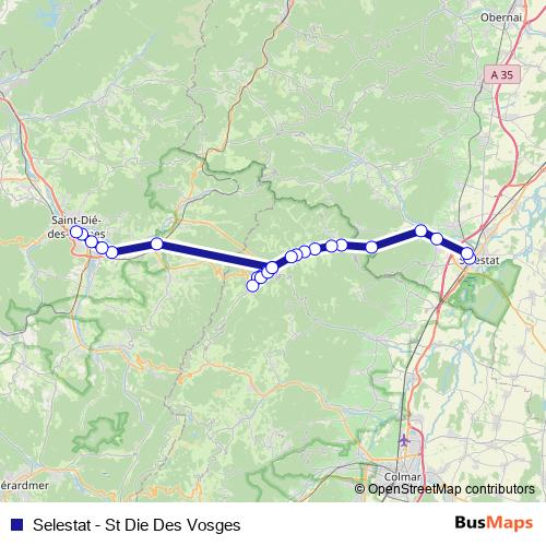 Selestat - St Die Des Vosges bus Line Map
