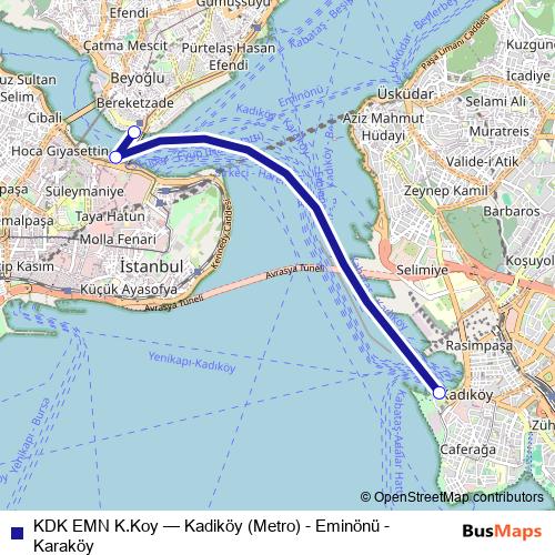 KDK EMN K.Koy ferry Line Map