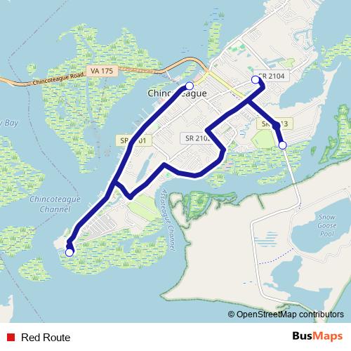 Red Route bus Line Map