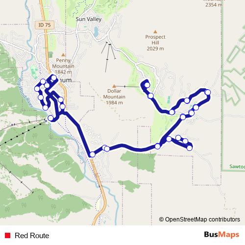 Red Route bus Line Map