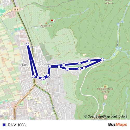 RNV 1008 bus Line Map