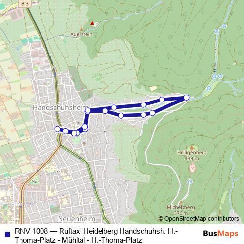 RNV 1008 bus Line Map