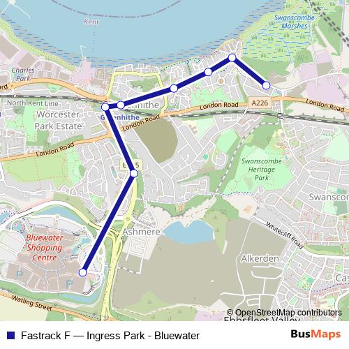 Fastrack F bus Line Map