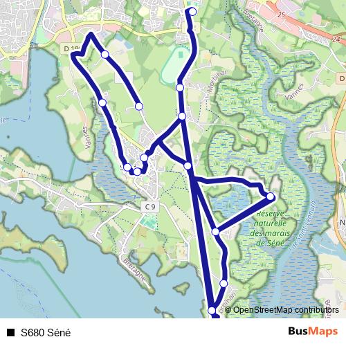 S680 Séné bus Line Map