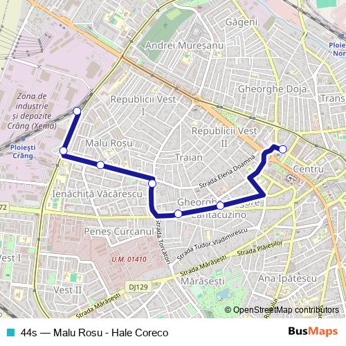 44s trolleybus Line Map