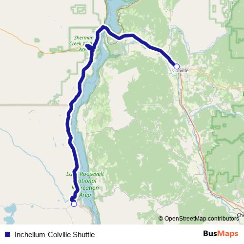 Inchelium-Colville Shuttle bus Line Map