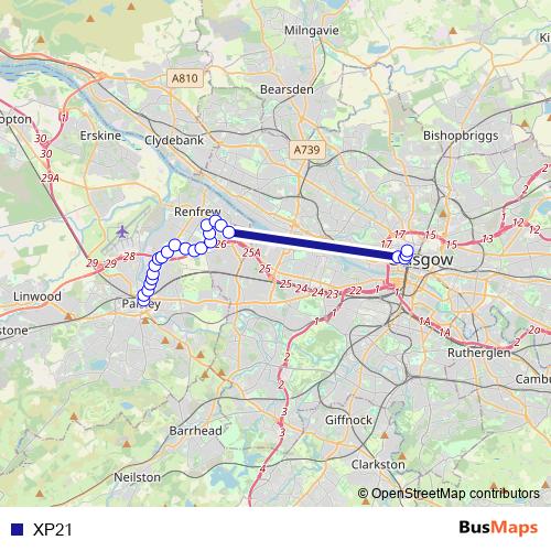XP21 bus Line Map