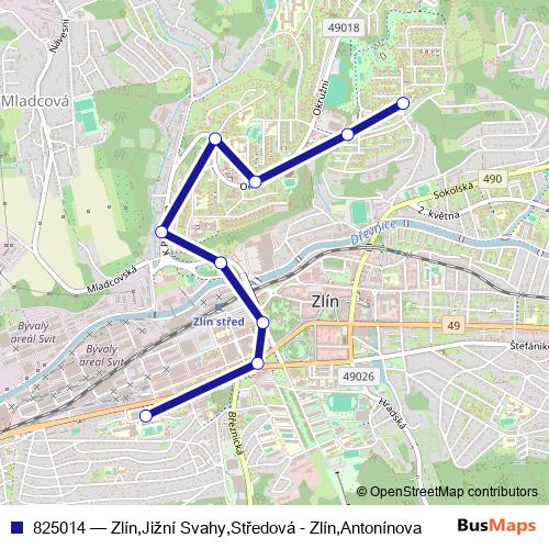 825014 trolleybus Line Map