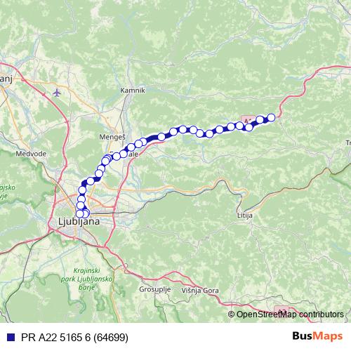 PR A22 5165 6 (64699) bus Line Map