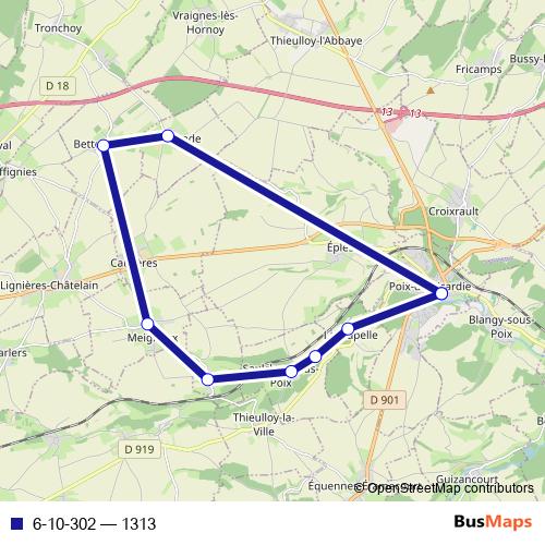 6-10-302 bus Line Map