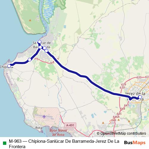 M-963 bus Line Map