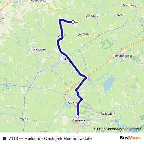 7113 bus Line Map