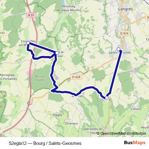 52egla12 bus Line Map