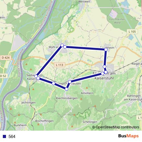 564 bus Line Map