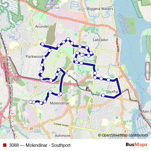3088 bus Line Map