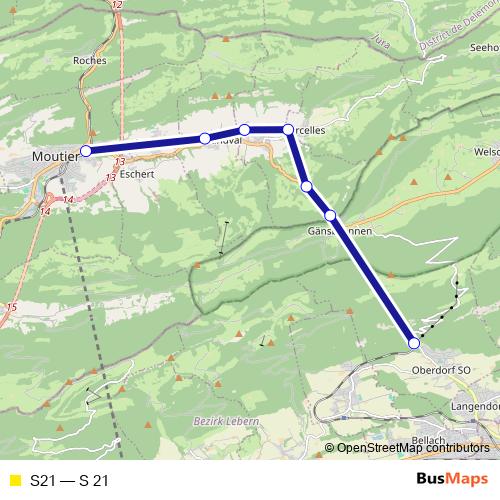 S21 rail Line Map