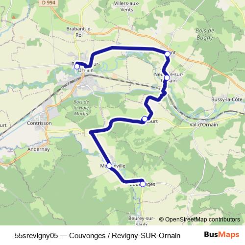 55srevigny05 bus Line Map