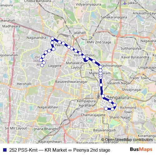 252 PSS-Kmt bus Line Map