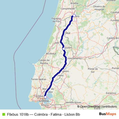 Flixbus 1018b bus Line Map