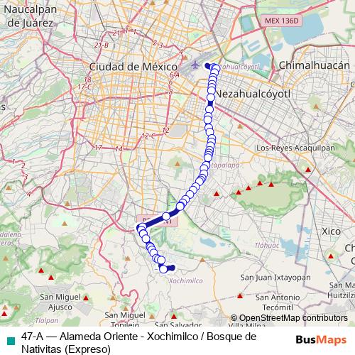 47-A bus Line Map