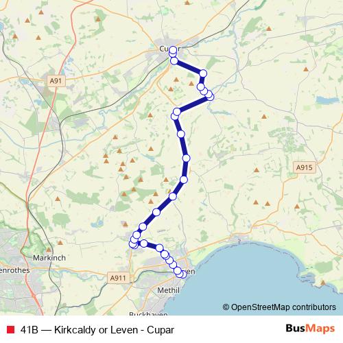41B bus Line Map