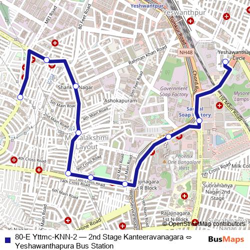 80-E Yttmc-KNN-2 bus Line Map