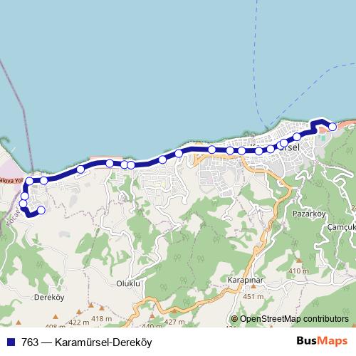 763 bus Line Map