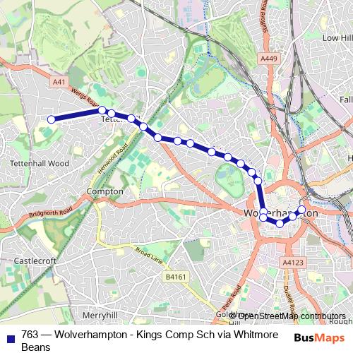 763 bus Line Map