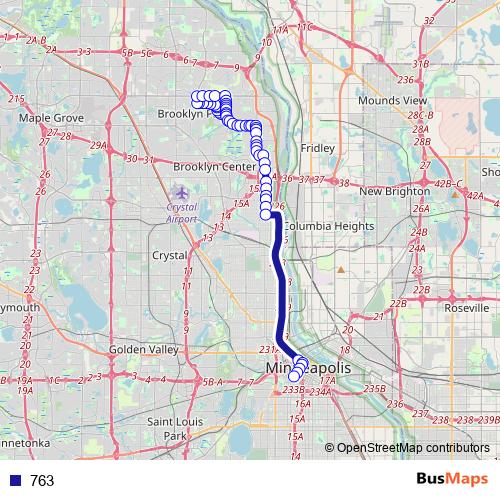 763 bus Line Map