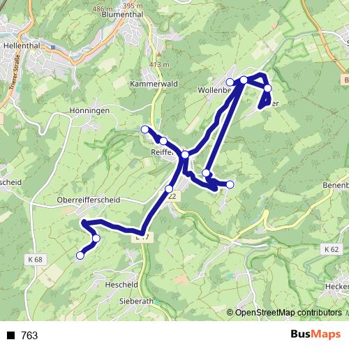 763 bus Line Map