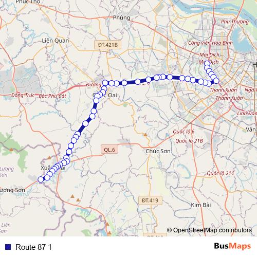 Route 87 1 bus Line Map