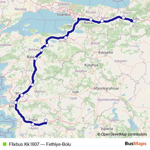 Flixbus Kk1607 bus Line Map