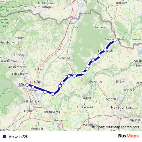 Vesz 5220 rail Line Map